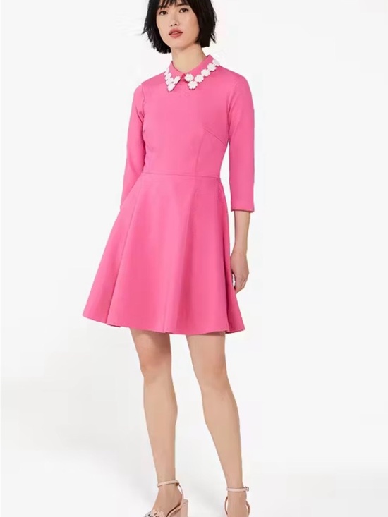kate spade Dresses & Skirts - kate spade Hot Pink Fit-and-Flare Dress with Floral Collar